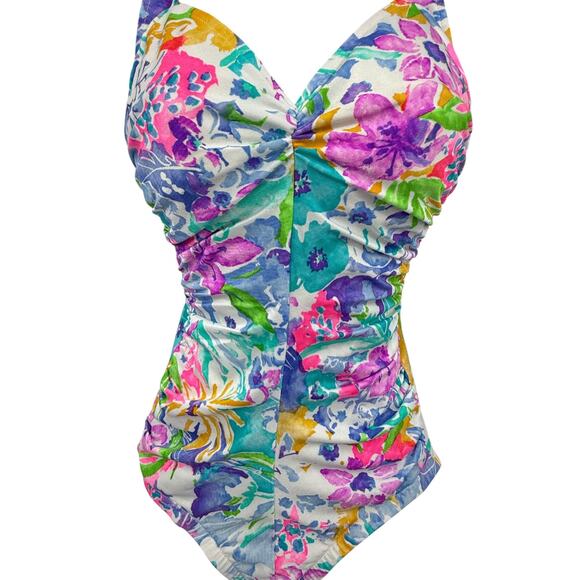 Vintage‎ Gabar Swimsuit Bathing Suit Floral One Piece Size 10 1970s - Picture 4 of 6